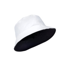 Load image into Gallery viewer, White &amp; Black reversible Bucket Hat
