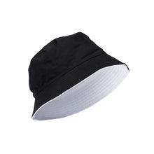 Load image into Gallery viewer, White &amp; Black reversible Bucket Hat