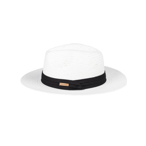 Handmade 100% Paper Summer Straw Fedora Hat with Black Band