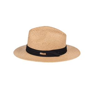 Handmade 100% Paper Summer Straw Fedora Hat with Black Band
