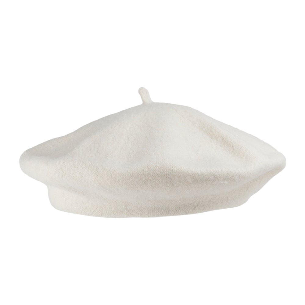 Premium Off White Beret 100% Wool