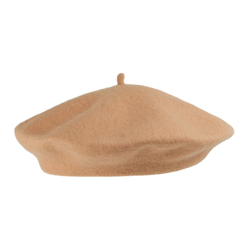 Premium Caramel Brown Beret 100% Wool
