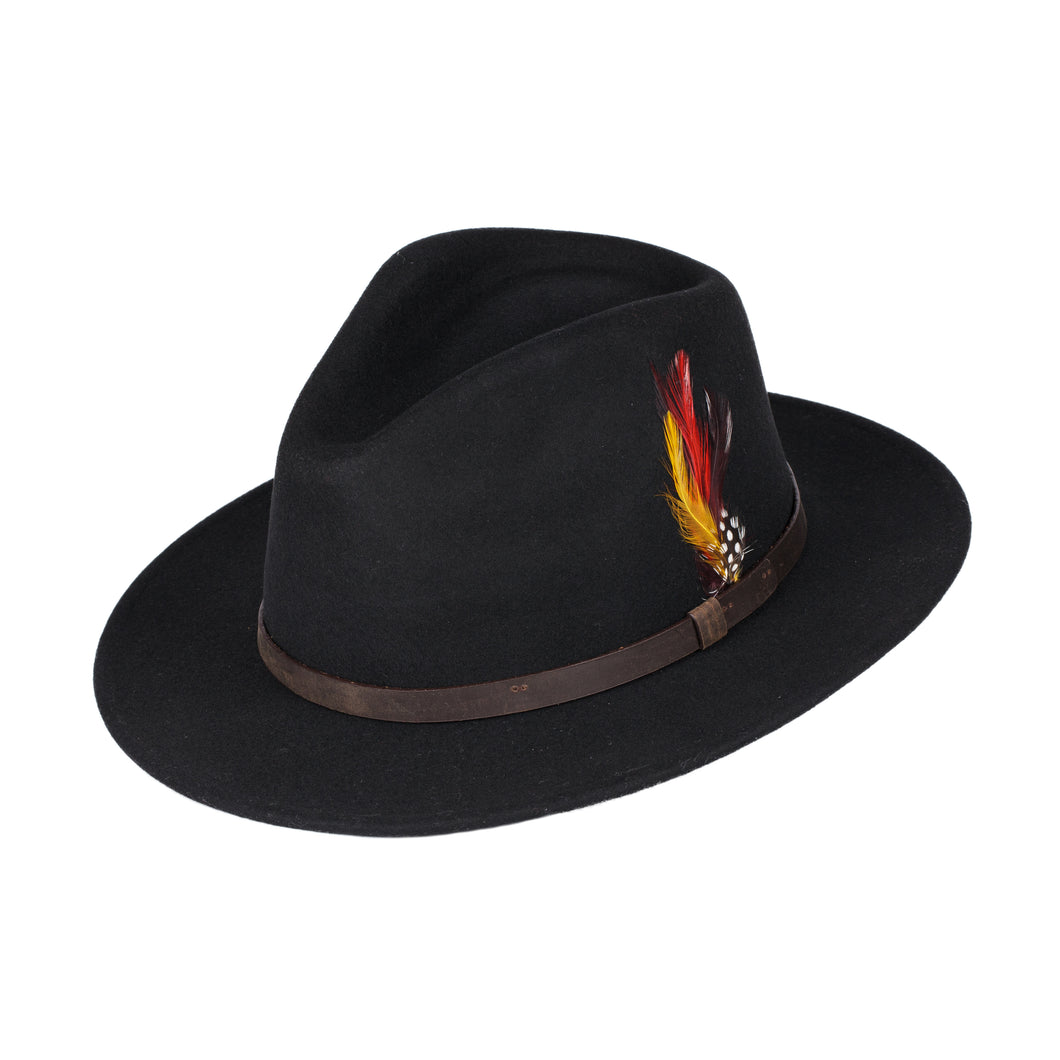 Premium Wool Handmade Fedora Hat with Leather Band.