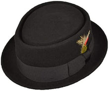 Load image into Gallery viewer, Black Pork Pie Hat