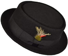 Load image into Gallery viewer, Black Pork Pie Hat