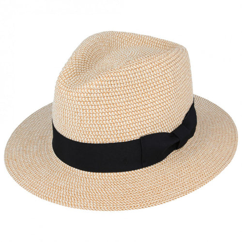 Summer Paper Straw Fedora Hat - Natural