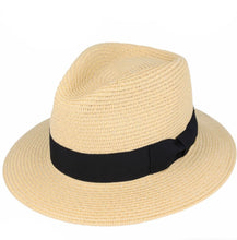 Load image into Gallery viewer, Summer Paper Straw Fedora Hat - Tan