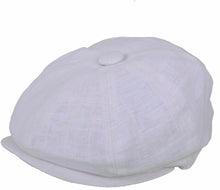 Load image into Gallery viewer, Linen Newsboy Cap - White