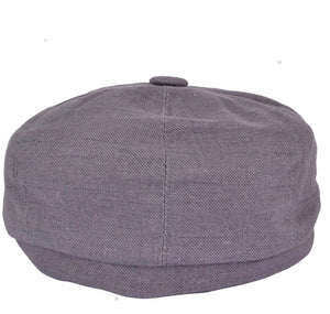 Linen Newsboy Cap - Dark Grey