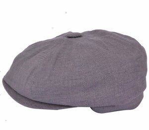 Linen Newsboy Cap - Dark Grey