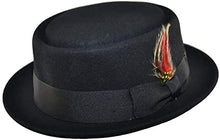 Load image into Gallery viewer, Black Pork Pie Hat