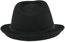 Load image into Gallery viewer, Black Trilby Hat