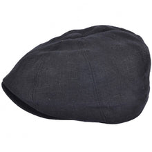 Load image into Gallery viewer, Linen Newsboy Cap - Black