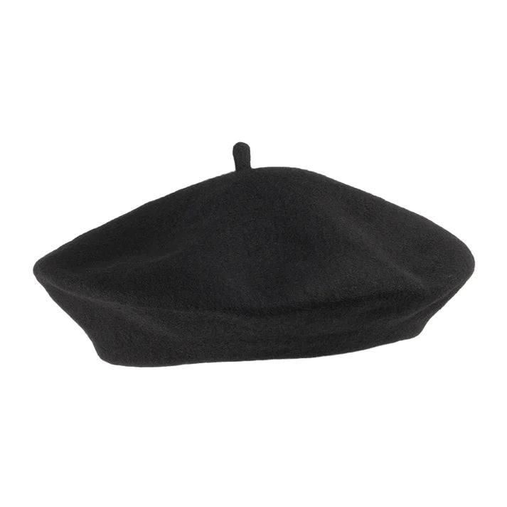 Premium Black Beret 100% Wool