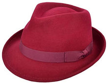 Load image into Gallery viewer, Burgundy Trilby Hat