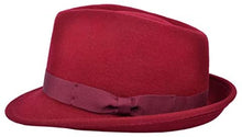 Load image into Gallery viewer, Burgundy Trilby Hat
