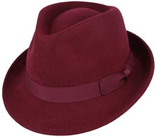 Load image into Gallery viewer, Burgundy Trilby Hat