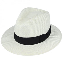 Load image into Gallery viewer, Summer Paper Straw Fedora Hat - Cream