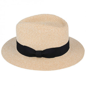 Summer Paper Straw Fedora Hat - Natural