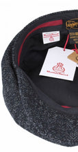 Load image into Gallery viewer, Harris Tweed Wool Herringbone Newsboy Cap - Black &amp; Charcoal